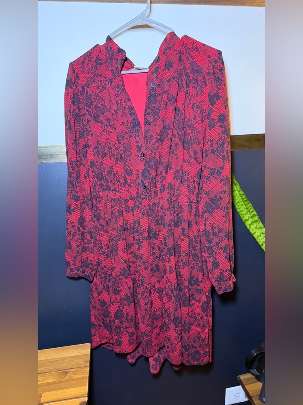 MICHAEL Michael Kors Red and Black Snake-Print dress with neck tie